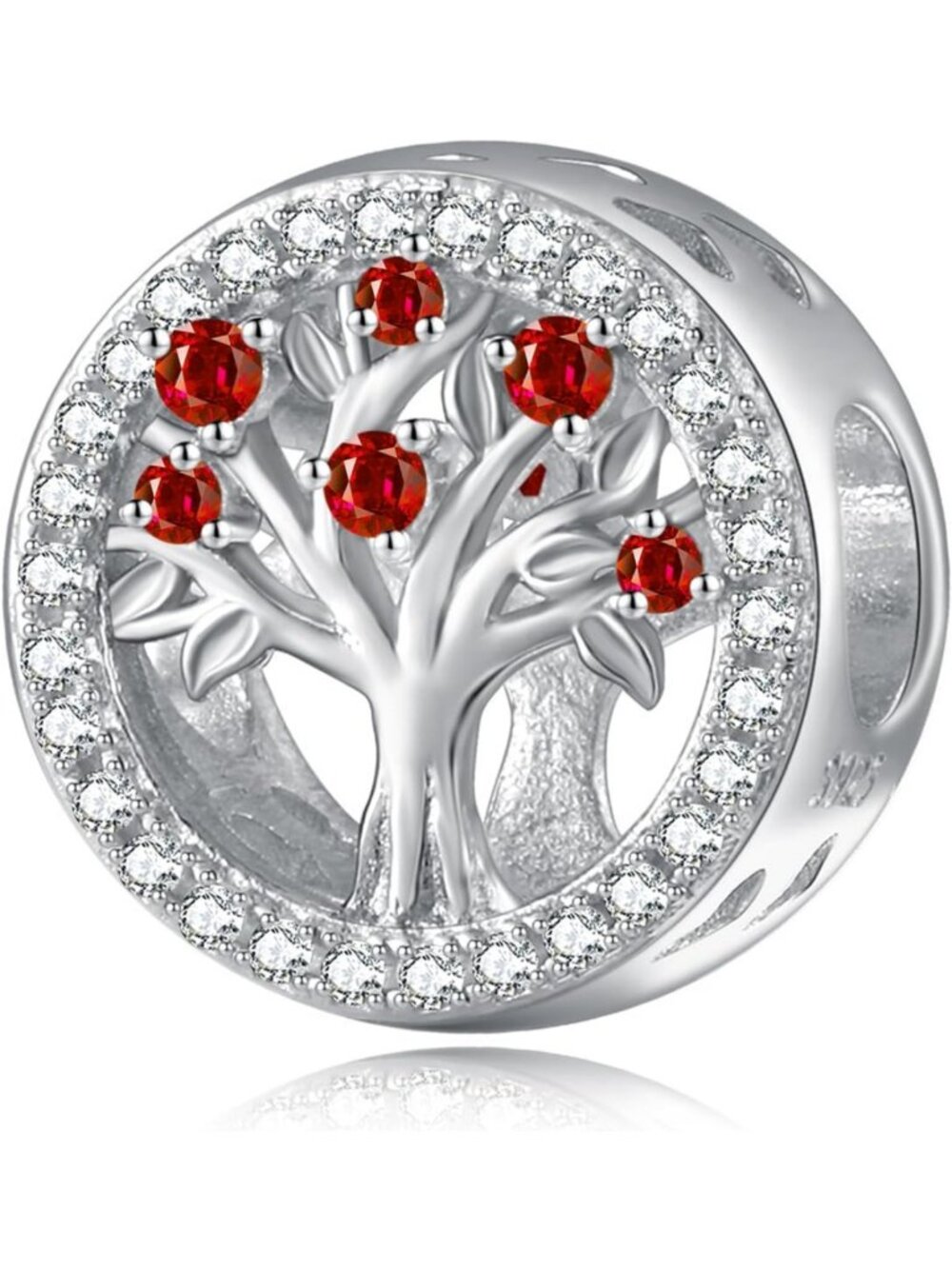 Tree of Life Birthstone Bead Charms, 925 Sterling Silver Jewelry for Women